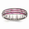 Edward Mirell Titanium Triple Groove Pink Anodized Ring