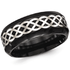 Edward Mirell 9mm Black Titanium Ring Argentium Silver Celtic Inlay