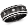 Edward Mirell 9mm Black Titanium Ring with White Sapphires