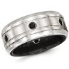 Edward Mirell 10mm Black Titanium Argentium Silver Black Spinel Ring