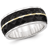 Edward Mirell 10mm Black and Gray Titanium Ring with 14k Gold Stripe