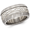 Edward Mirell 11mm Titanium Ring with Woven Argentium Silver Inlay