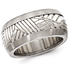 Edward Mirell 11mm Titanium Ring with Leaf Argentium Silver Inlay