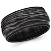 Edward Mirell Black Titanium Ring with Wave Pattern 10mm