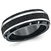 Edward Mirell 8mm Black Titanium Ring Carbon Fiber and Step Down Edges