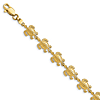 14k Yellow Gold Swimming Sea Turtle Bracelet 7.25in