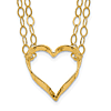 14k Yellow Gold Double Strand Heart Necklace