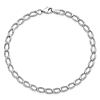 14k White Gold Open Oval Link Bracelet 7.5in