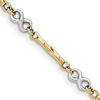 14kt Two-tone Gold 7 1/2in Infinity Bar Link Bracelet