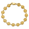 14k Yellow Gold Slender Sand Dollar Charm Bracelet 7in