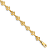 14k Yellow Gold Turtle Charm Bracelet 7in