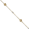 14kt Two-tone Gold 7 1/2in Knot Heart Link Bracelet