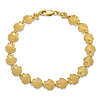 14k Yellow Gold Textured Scallop Shell Charm Bracelet 7in