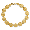14k Yellow Gold Scallop Shell Charm Bracelet  Polished Finish 7.25in