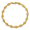 14k Yellow Gold Slender Conch Shell Charm Bracelet 7in