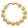 14k Yellow Gold Sand Dollar Charm Bracelet 7in