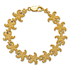 14k Yellow Gold Large Puffed Starfish Charm Bracelet 7.25in