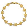 14k Yellow Gold Slender Turtle Charm Bracelet 7in