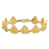 14k Yellow Gold Sailboat Charm Bracelet 7.5in