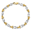 14k Two-tone Gold Nautical Shackle Bracelet With Mariner Link Accents 7.5in