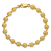 14k Yellow Gold Petite Sand Dollar Charm Bracelet 7in