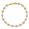14k Two-tone Gold Puffed Star Bracelet