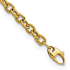 14k Yellow Gold Polished and Textured Cable Link Bracelet 7.5in
