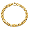 14k Yellow Gold Curb Link Bracelet with Satin Polished Finish 7.75in