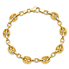 14k Yellow Gold Mariner and Oval Link Bracelet