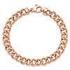 14k Rose Gold Italian Polished And Textured Cable Link Bracelet 7.5in