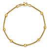 14k Yellow Gold Diamond-cut Bead Station Bracelet 7in