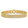 14k Yellow Gold Multi-strand Flexible Mesh Bracelet 7.5in