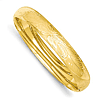 14k Yellow Gold 7in Florentine Engraved Hinged Bangle Bracelet 10mm