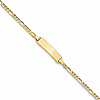 14kt Yellow Gold Small ID Bracelet with Figaro Links