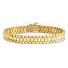 14k Yellow Gold 8in Men's Presidential Style Hollow Bracelet 8mm