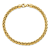 14k Yellow Gold Men's 8in Wheat Chain Bracelet 5mm