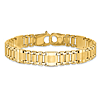 14k Yellow Gold Men's Railroad and Bar Link Bracelet 8.5in