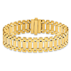 14k Yellow Gold Diamond-cut Railroad Link Bracelet 7.75in
