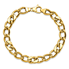 14k Yellow Gold Men's Polished Tapered Oval Link Bracelet 8.5in