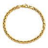14k Yellow Gold Men's Polished Modern Box Link Chain Bracelet 8.5in