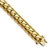 14k Yellow Gold 9in Men's Italian Curb Link Bracelet 9.4mm Thick