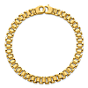 14k Yellow Gold Men's Slender Italian Railroad Link Bracelet 8in