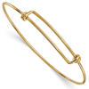 Gold-plated Sterling Silver Adjustable Wire Bangle Bracelet
