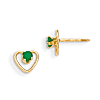 Madi K 1/4 ct tw Emerald Heart Earrings 14k Yellow Gold