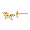14k Yellow Gold Girl's Madi K Unicorn Post Earrings