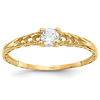 14kt Yellow Gold Madi K 3mm White Topaz Birthstone Baby Ring