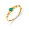 14kt Yellow Gold Madi K 3mm Emerald Birthstone Baby Ring