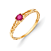 14kt Yellow Gold Madi K 3mm Ruby Birthstone Baby Ring