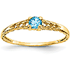 14kt Yellow Gold Madi K 3mm Blue Zircon Birthstone Baby Ring