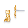 Kid's 14kt Yellow Gold Madi K Cat Earrings